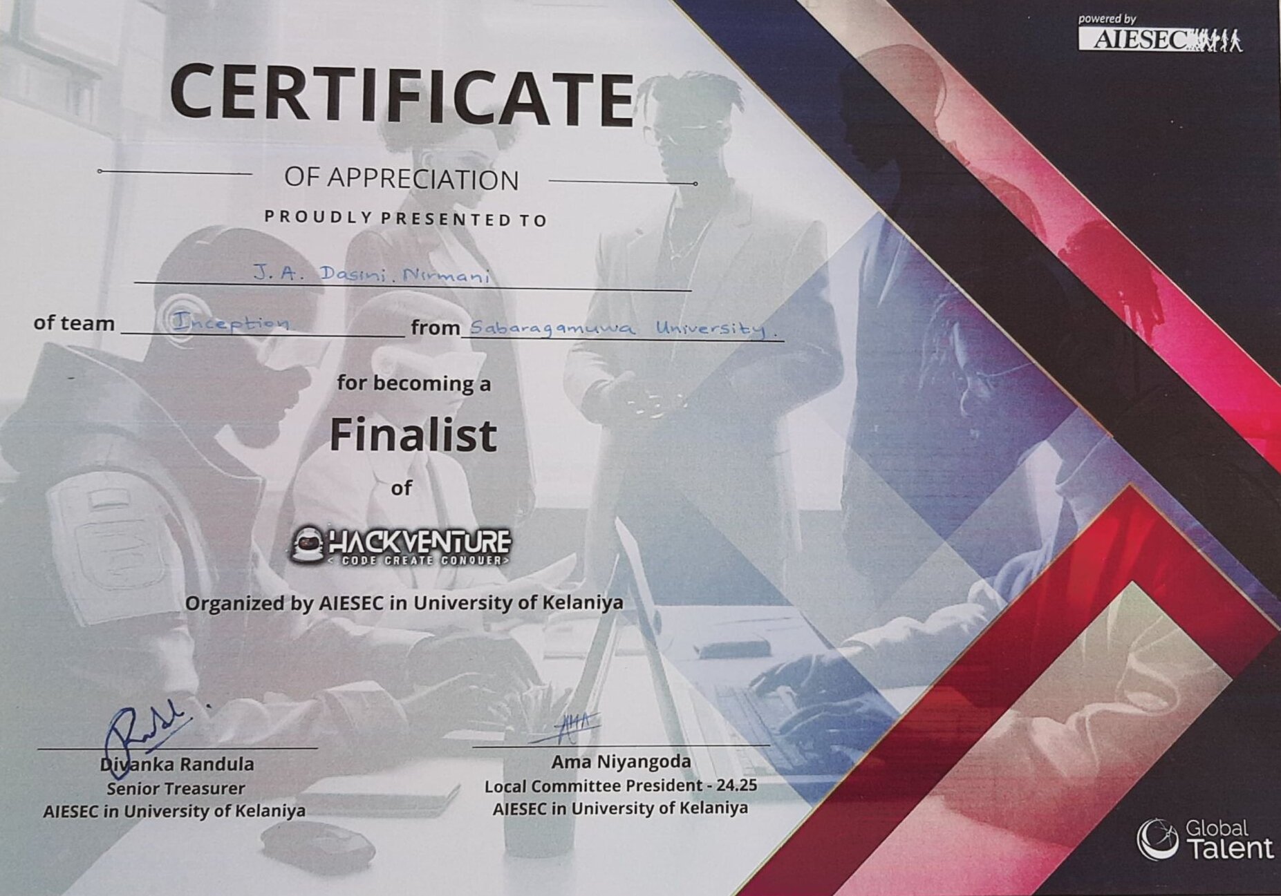 HackVenture 1.0 Finalist